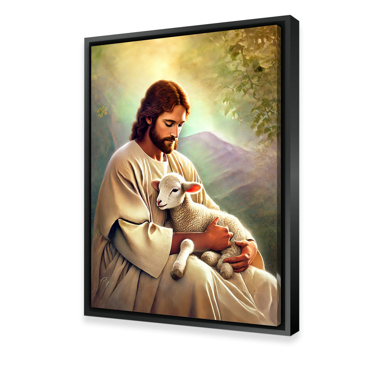 Jesus Holding Lamb Wall Art