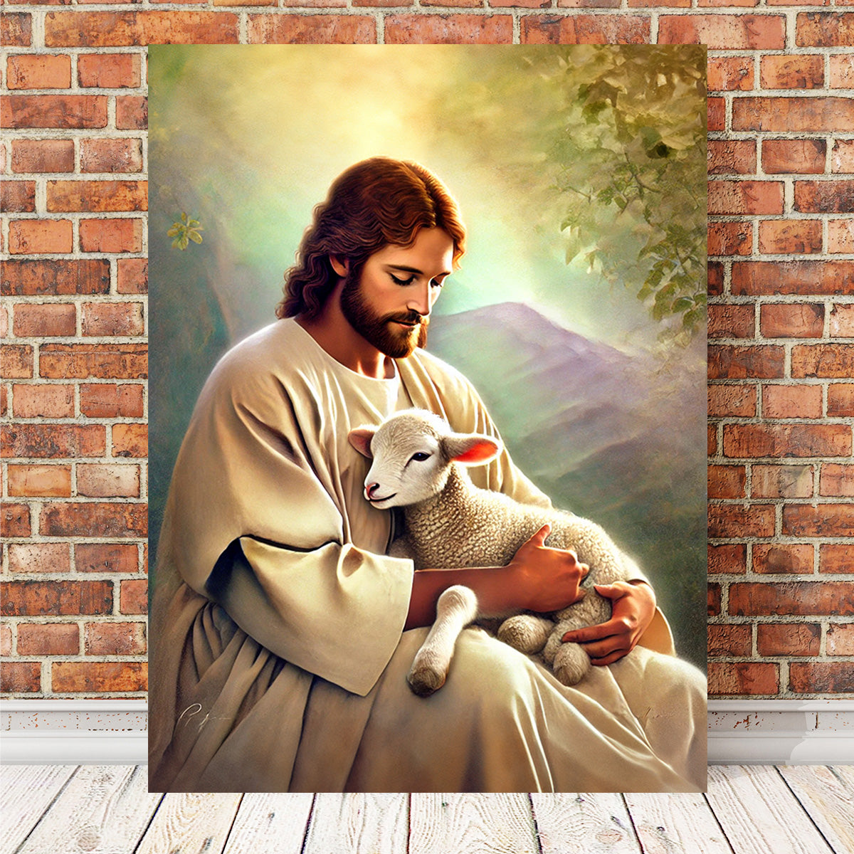 Jesus Holding Lamb Wall Art