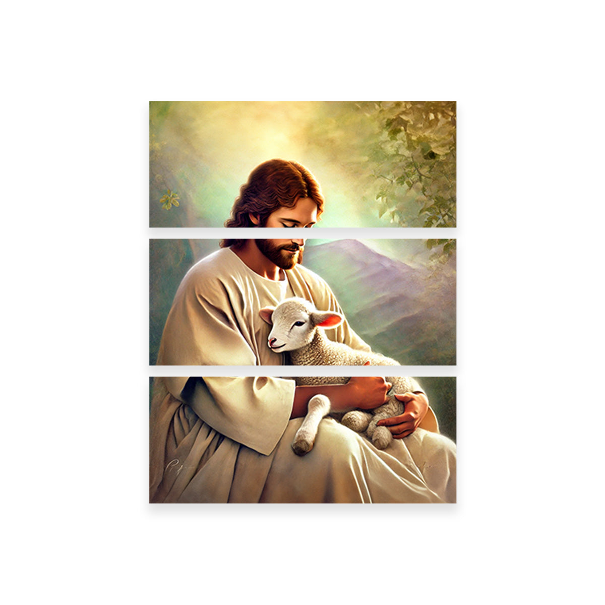 Jesus Holding Lamb Wall Art