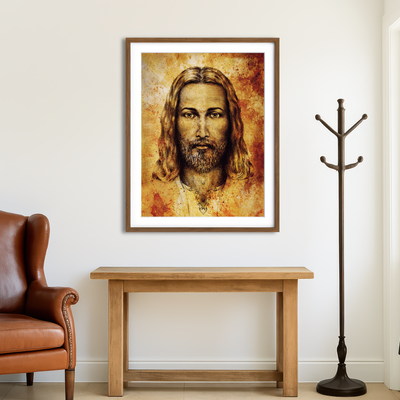 AUTO-MOCKUP ROOM | Jesus Sketch Drawing Wall Art