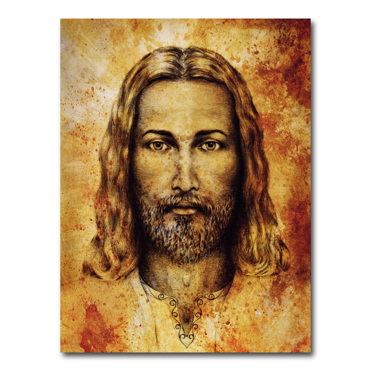 AUTO-MOCKUP WHITE | Jesus Sketch Drawing | 1 Piece | Gallery Wrap Canvas | group=3x4