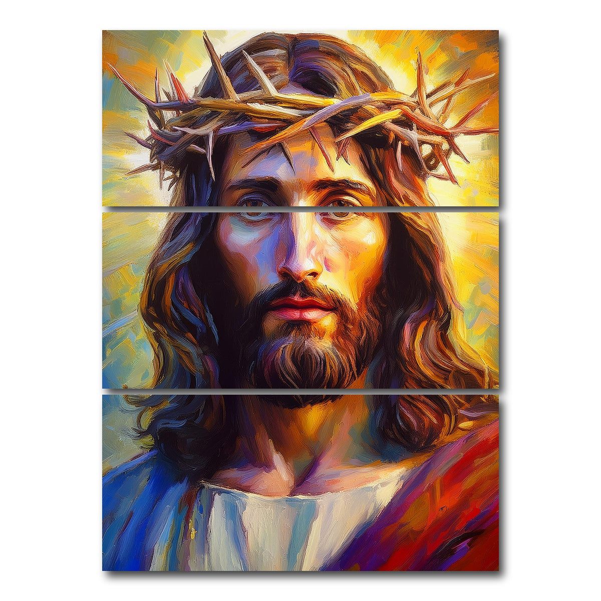 AUTO-MOCKUP WHITE | Jesus | 3 Piece | Gallery Wrap Canvas | group=8x18_stacked