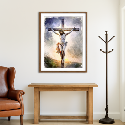 AUTO-MOCKUP ROOM | Jesus on Cross Wall Art