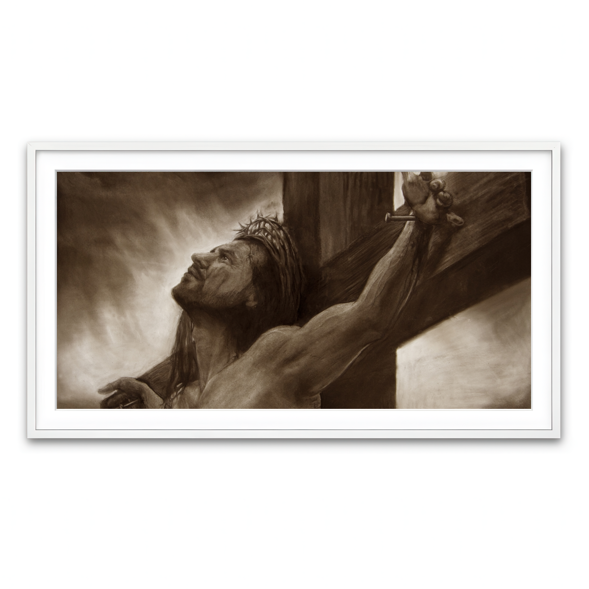 Framed Print 2x1 White