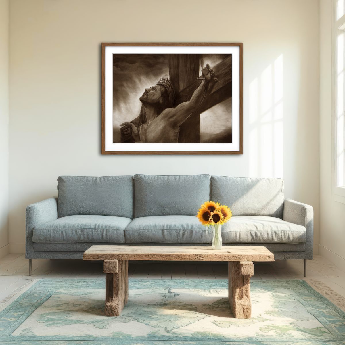 AUTO-MOCKUP ROOM | Jesus on the Cross Wall Art
