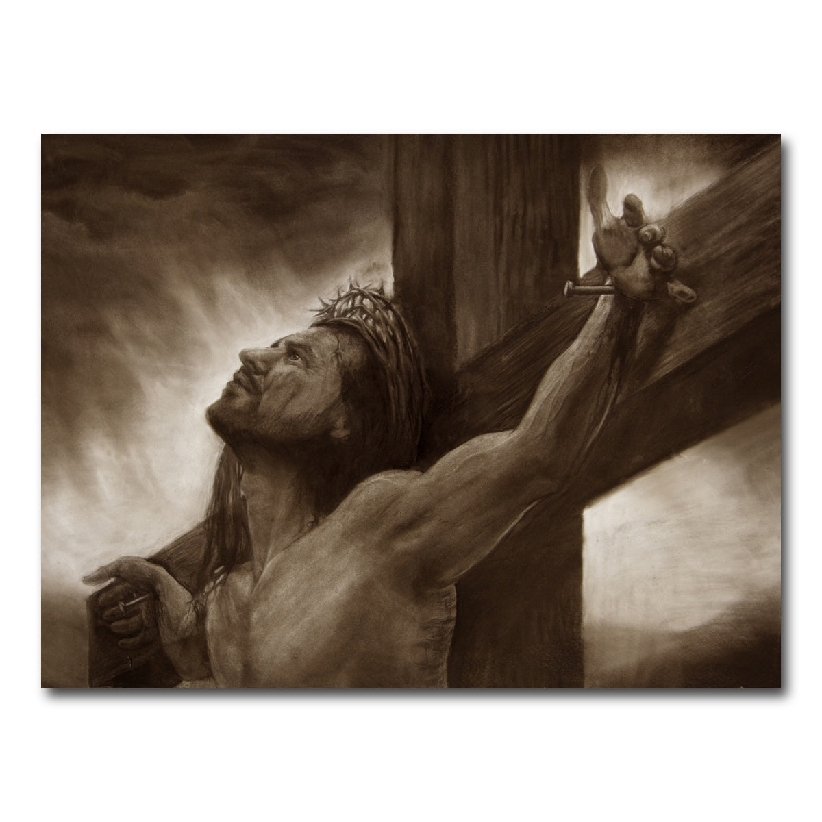 AUTO-MOCKUP WHITE | Jesus on the cross | 1 Piece | Gallery Wrap Canvas | group=4x3