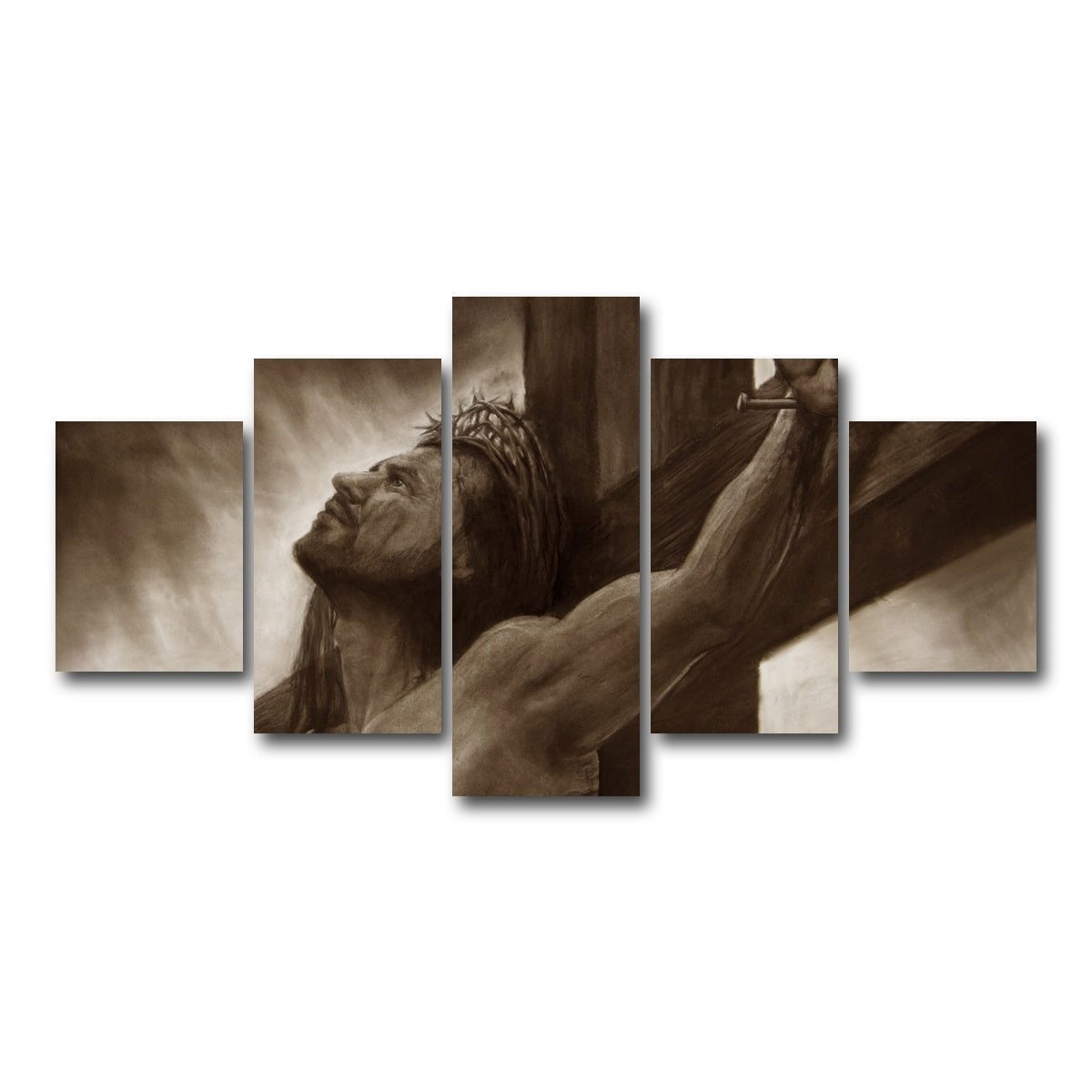 AUTO-MOCKUP WHITE | Jesus on the cross | 5 Piece | Gallery Wrap Canvas | group=5_short