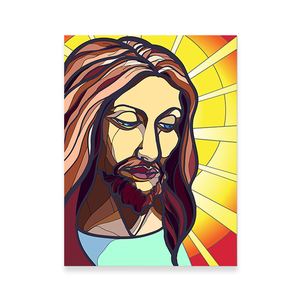 Jesus in Stained Glass Wall Art