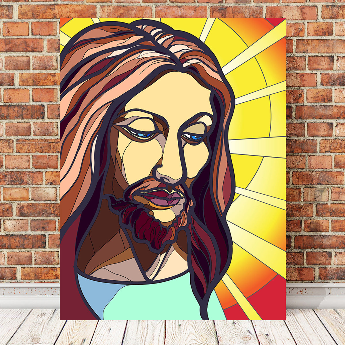 Jesus in Stained Glass Wall Art