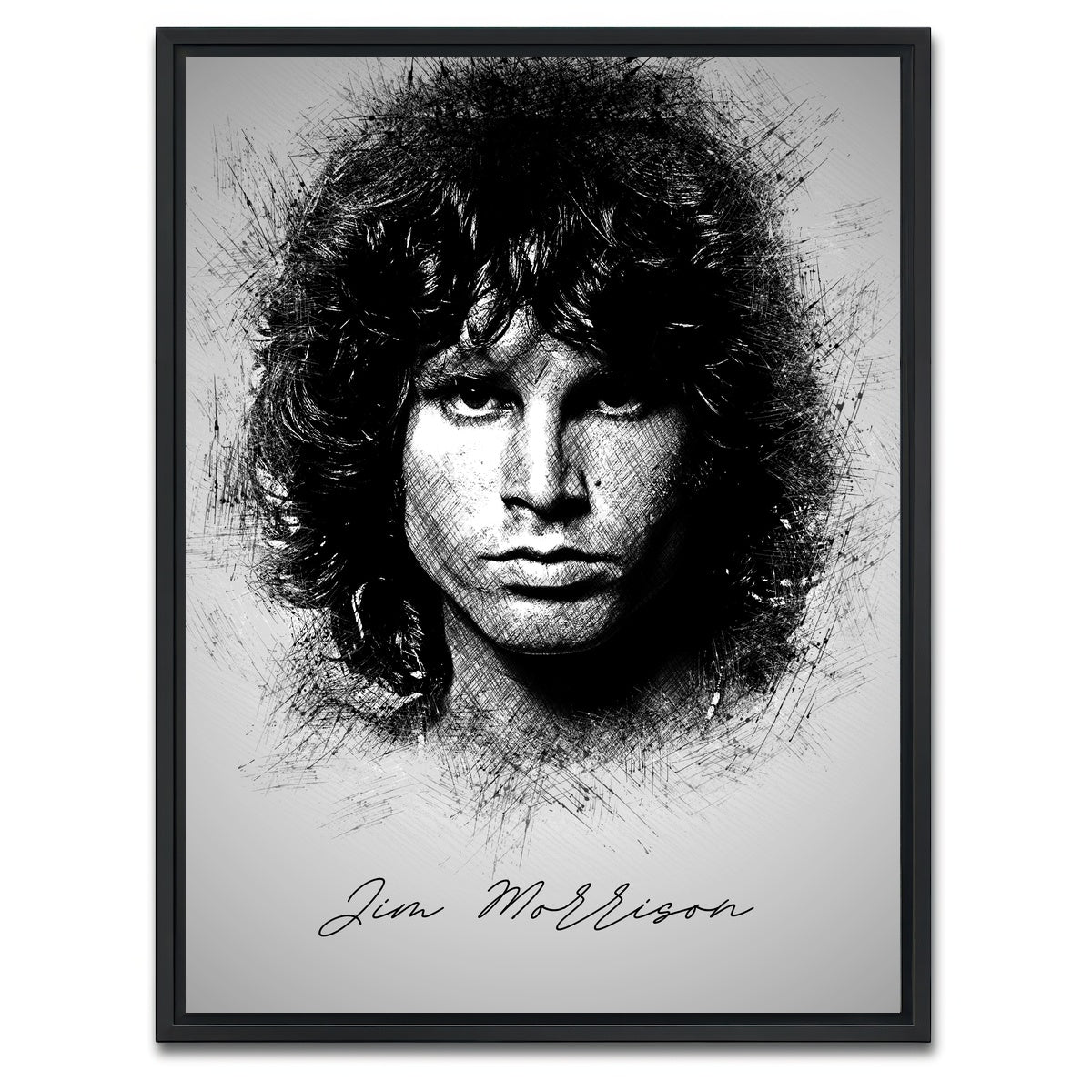 AUTO-MOCKUP WHITE | Jim Morrison | 1 Piece | Black Framed Canvas | group=3x4