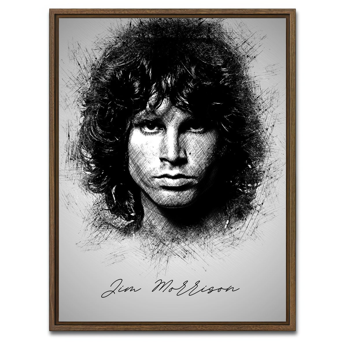 AUTO-MOCKUP WHITE | Jim Morrison | 1 Piece | Walnut Framed Canvas | group=3x4