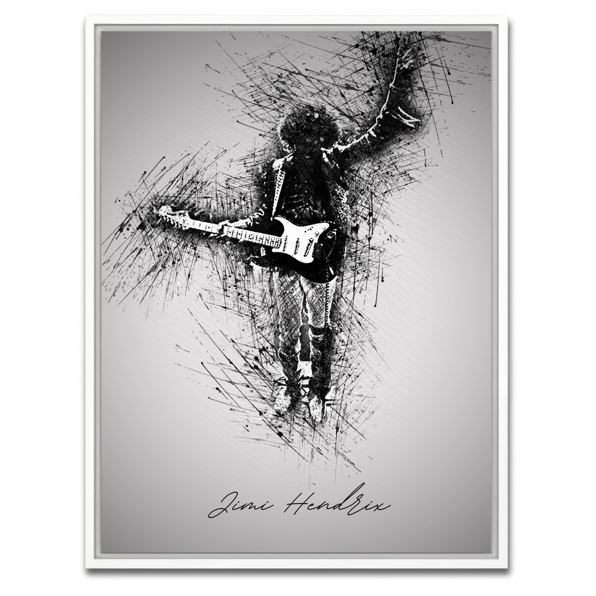 AUTO-MOCKUP WHITE | Jimi Hendrix Iconic | 1 Piece | White Framed Canvas | group=3x4
