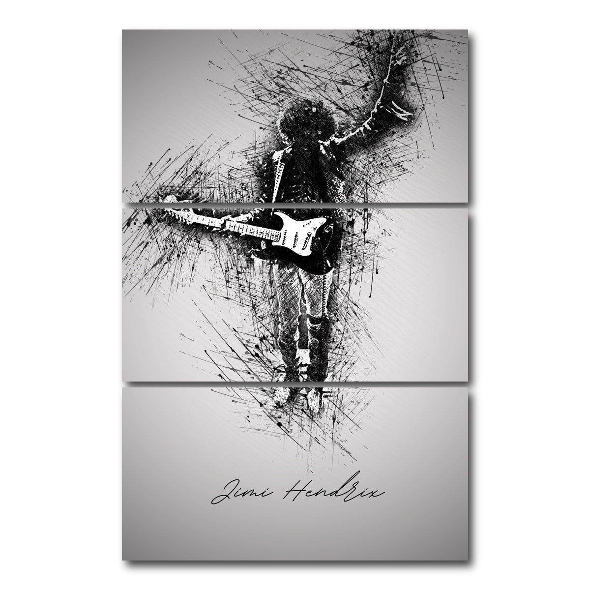 AUTO-MOCKUP WHITE | Jimi Hendrix Iconic | 3 Piece | Gallery Wrap Canvas | group=12x24_stacked