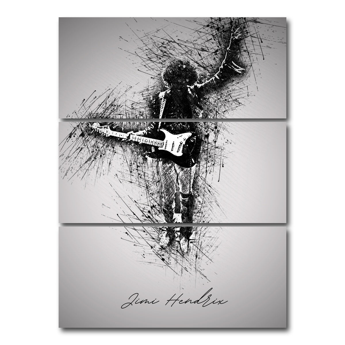 AUTO-MOCKUP WHITE | Jimi Hendrix Iconic | 3 Piece | Gallery Wrap Canvas | group=8x18_stacked