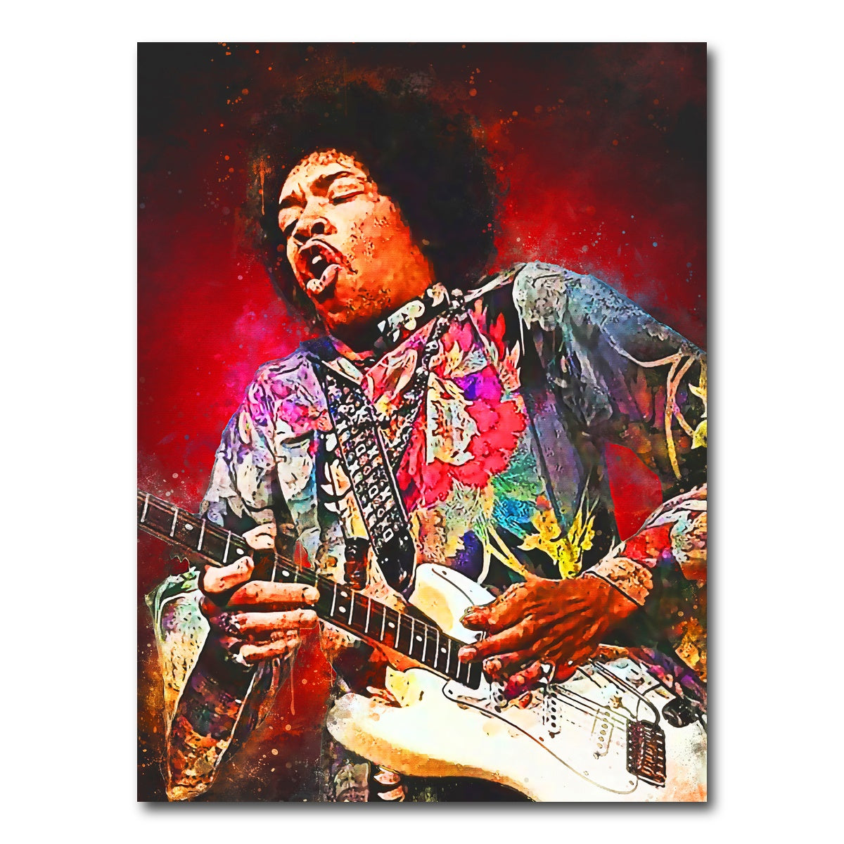 AUTO-MOCKUP WHITE | Jimi Hendrix Rockin | 1 Piece | Gallery Wrap Canvas | group=3x4