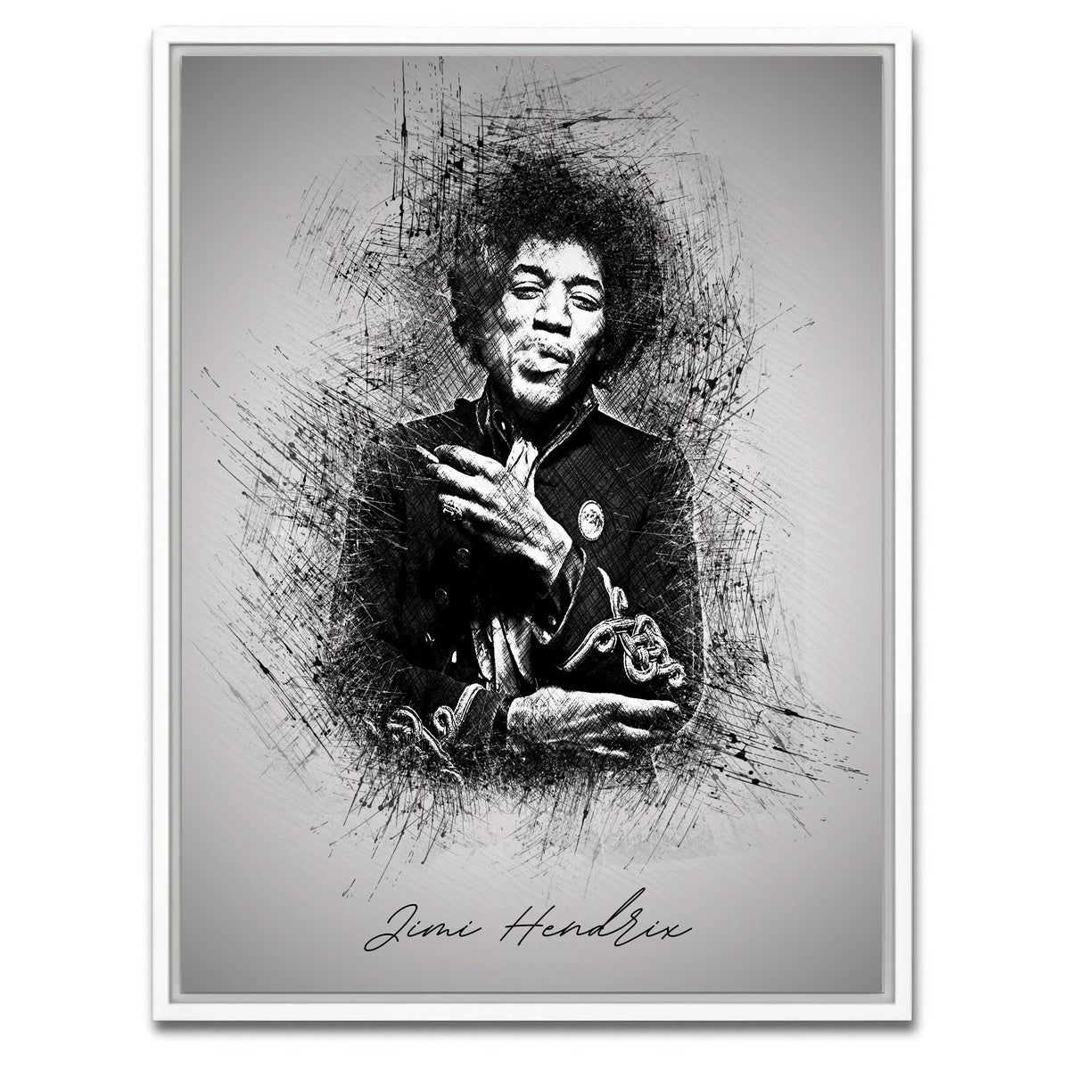 AUTO-MOCKUP WHITE | Jimi Hendrix Smoke | 1 Piece | White Framed Canvas | group=3x4