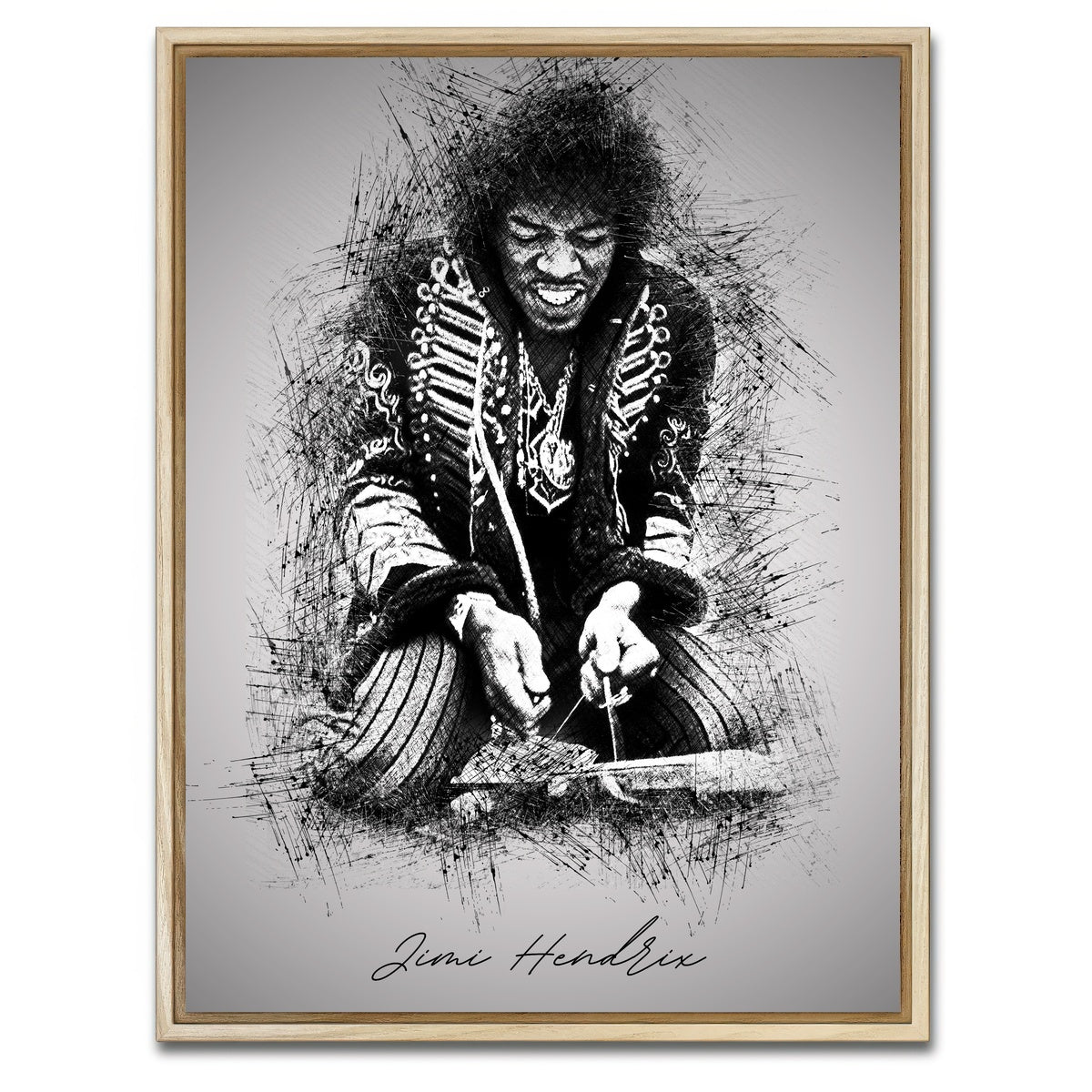 AUTO-MOCKUP WHITE | Jimi Hendrix Strings | 1 Piece | Natural Framed Canvas | group=3x4