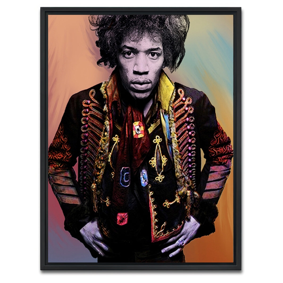 AUTO-MOCKUP WHITE | Jimi Hendrix | 1 Piece | Black Framed Canvas | group=3x4