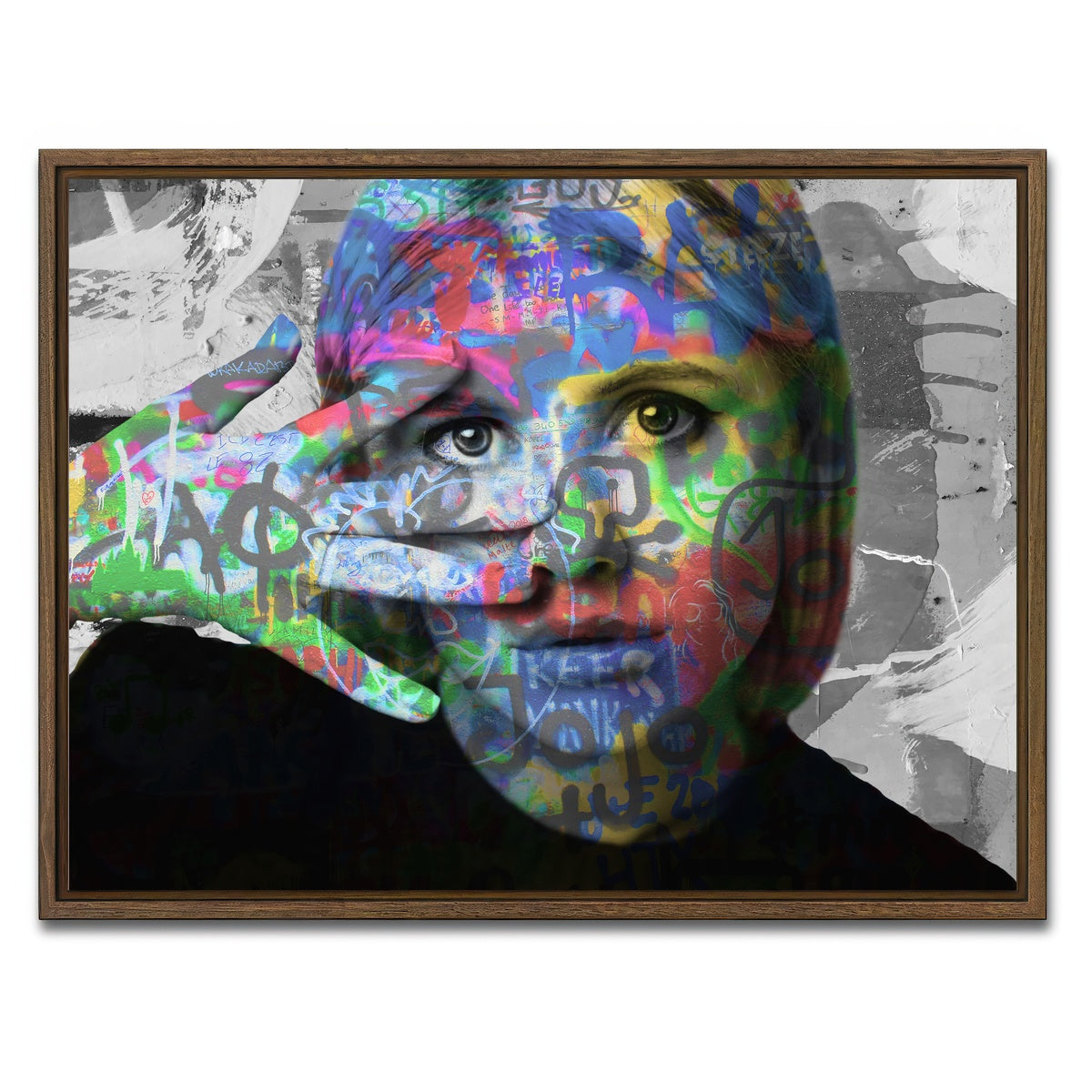 AUTO-MOCKUP WHITE | JoJo | 1 Piece | Walnut Framed Canvas | group=4x3