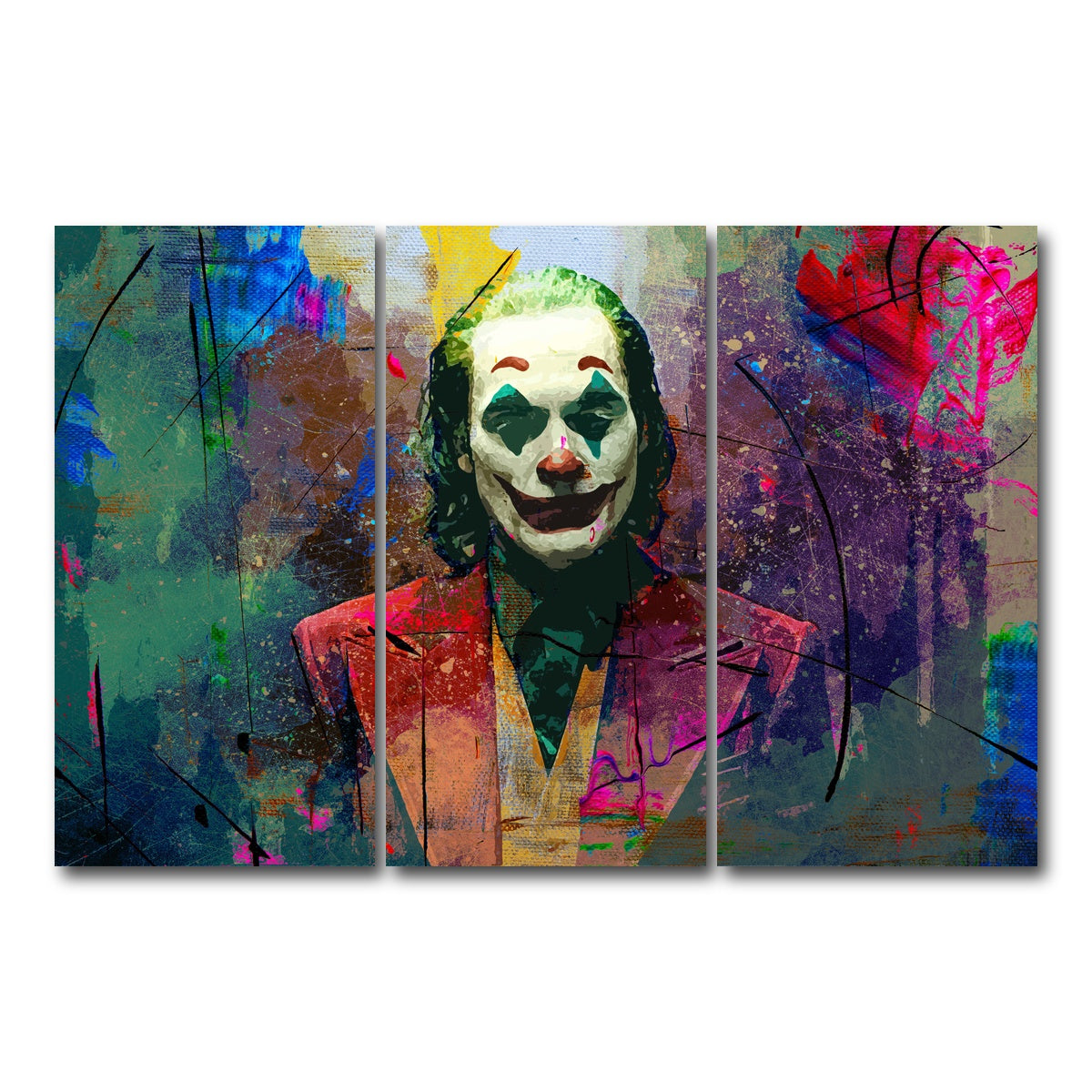 AUTO-MOCKUP WHITE | Joaquin's Joker | 3 Piece | Gallery Wrap Canvas | group=12x24