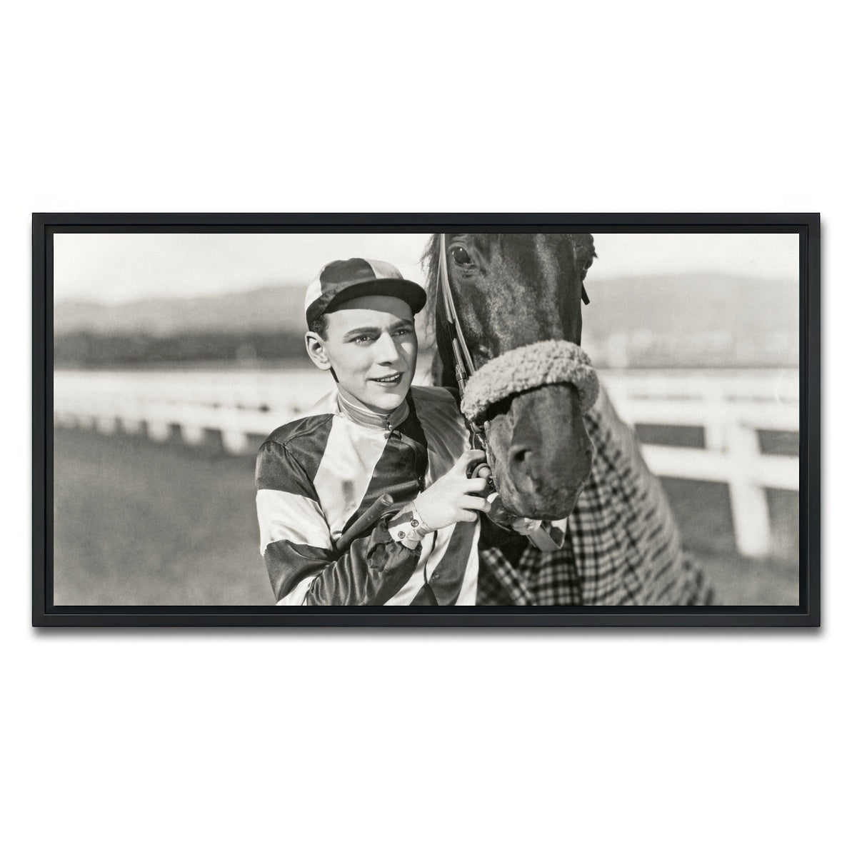 AUTO-MOCKUP WHITE | Jockey & Horse | 1 Piece | Black Framed Canvas | group=2x1