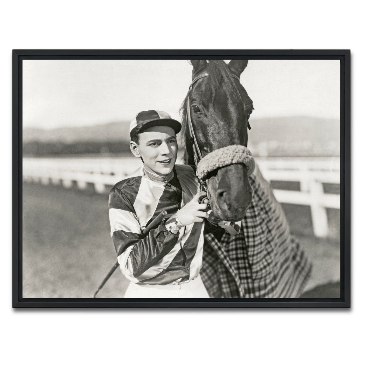 AUTO-MOCKUP WHITE | Jockey & Horse | 1 Piece | Black Framed Canvas | group=4x3