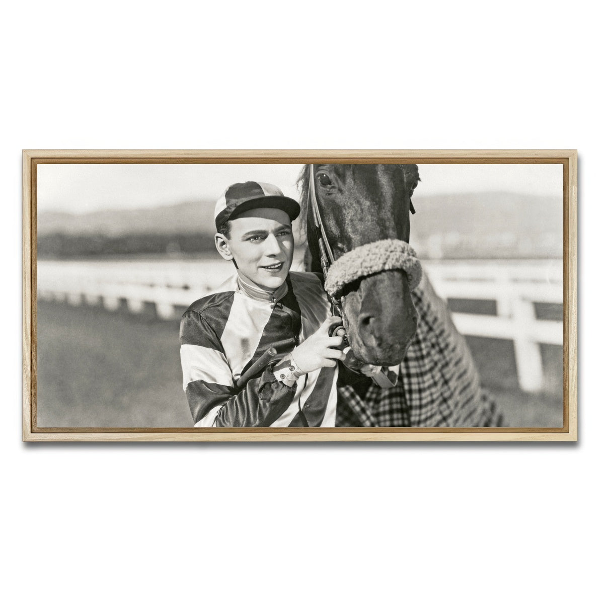 AUTO-MOCKUP WHITE | Jockey & Horse | 1 Piece | Natural Framed Canvas | group=2x1