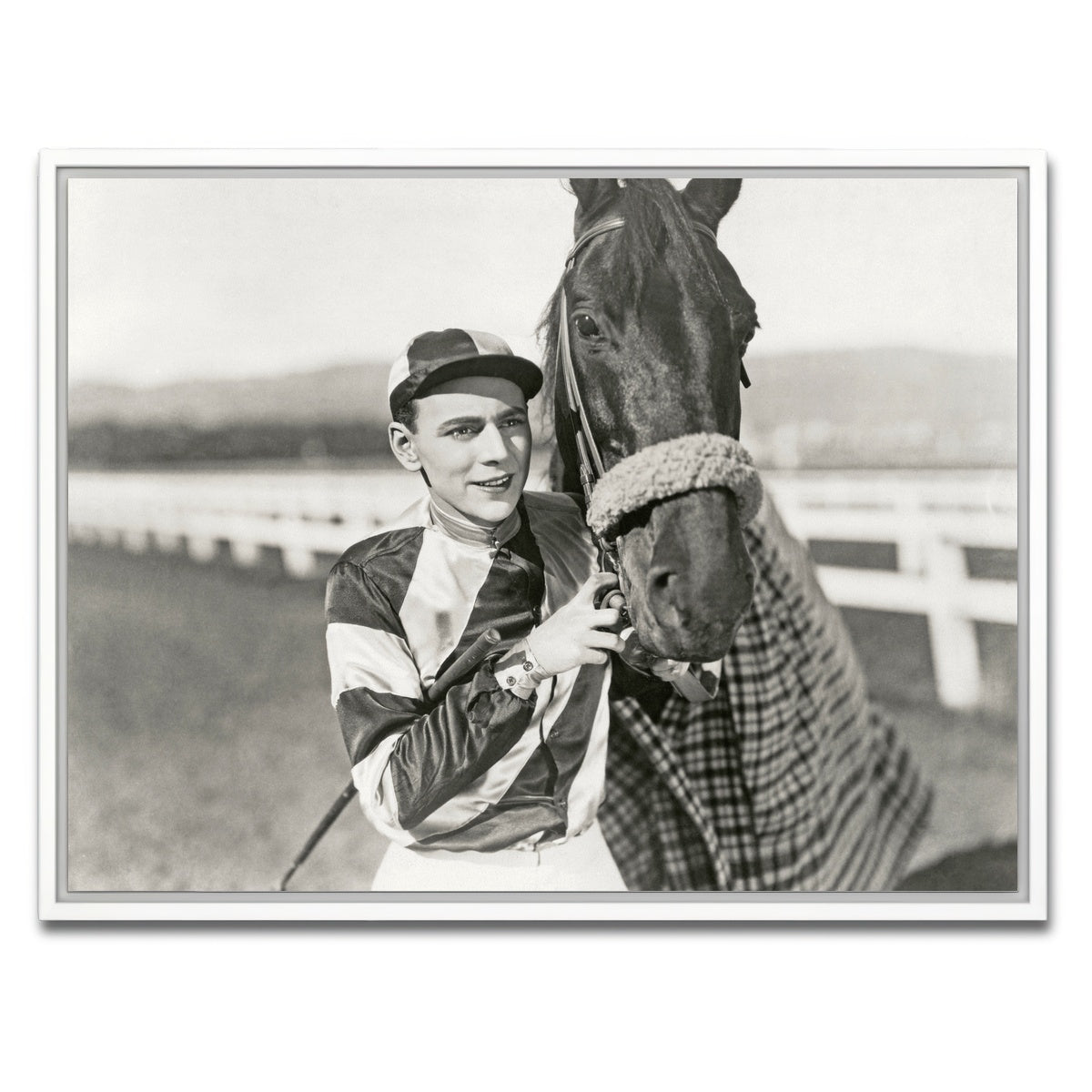 AUTO-MOCKUP WHITE | Jockey & Horse | 1 Piece | White Framed Canvas | group=4x3