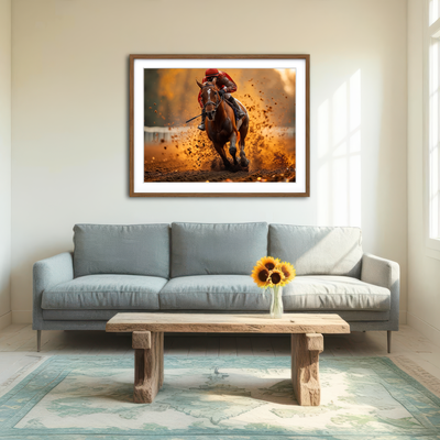 AUTO-MOCKUP ROOM | Jockey on Horse Racing Wall Art