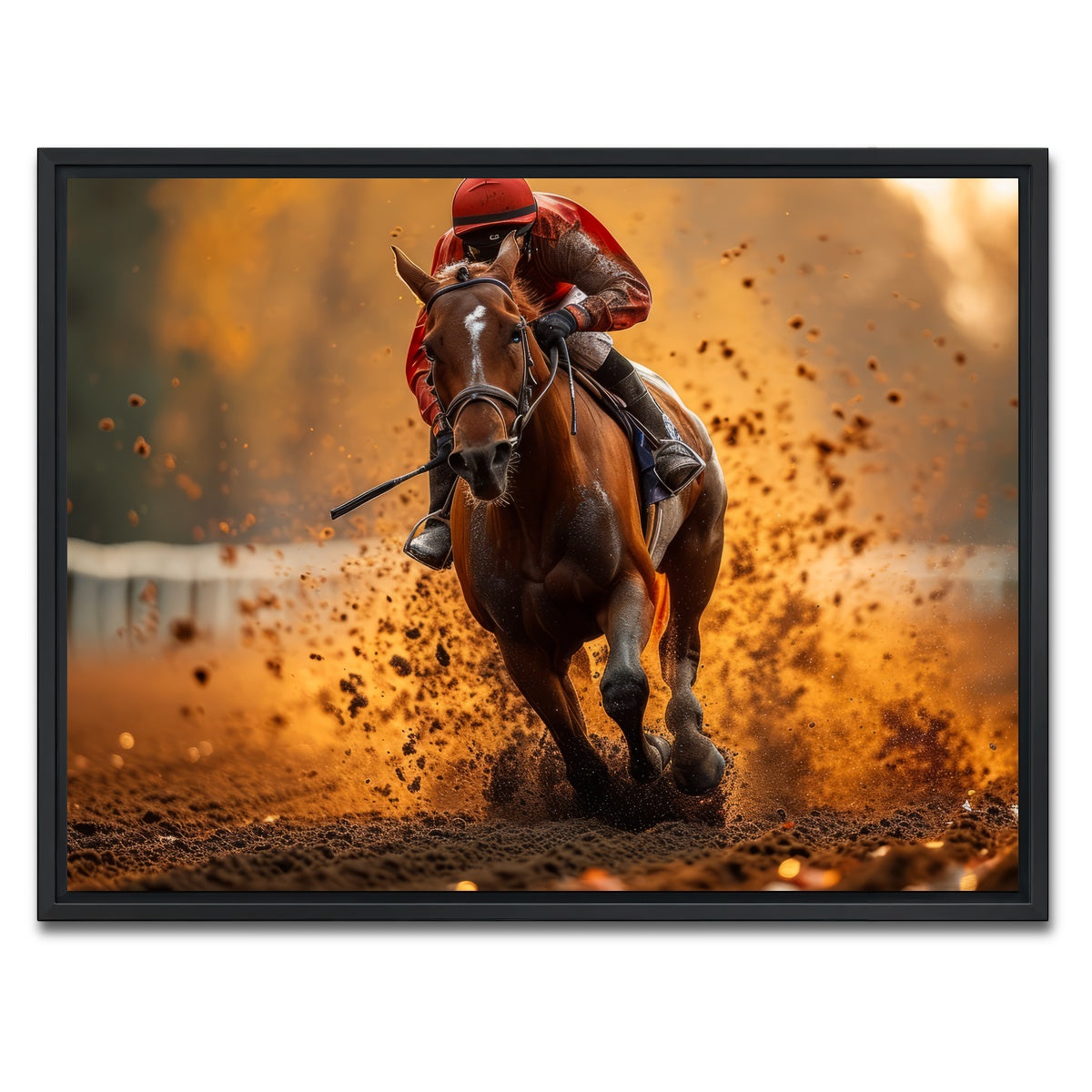AUTO-MOCKUP WHITE | Jockey on horse racing | 1 Piece | Black Framed Canvas | group=4x3