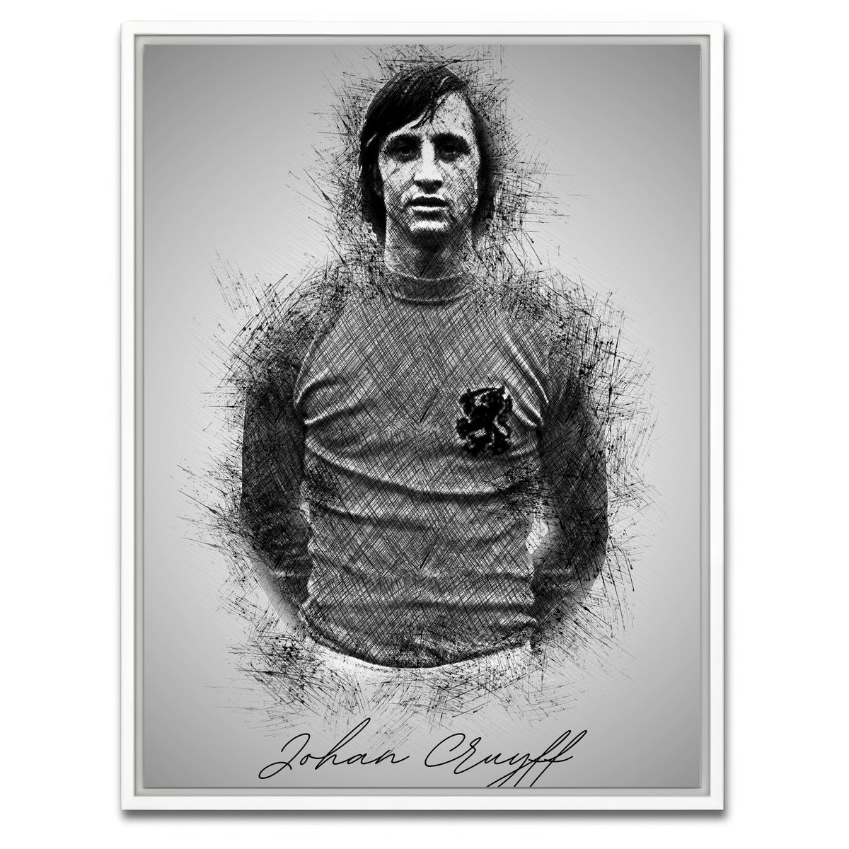 AUTO-MOCKUP WHITE | Johan Cruyff | 1 Piece | White Framed Canvas | group=3x4
