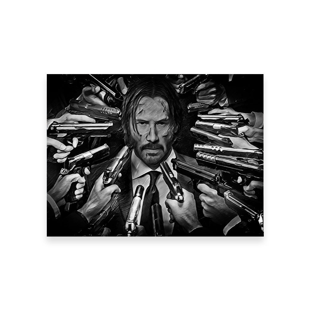 John Wick Grayscale Wall Art