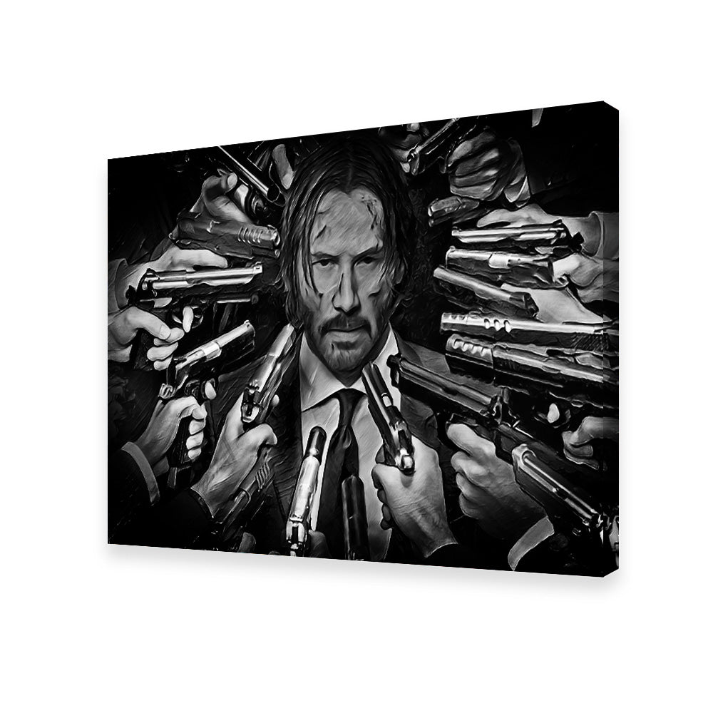 John Wick Grayscale Wall Art