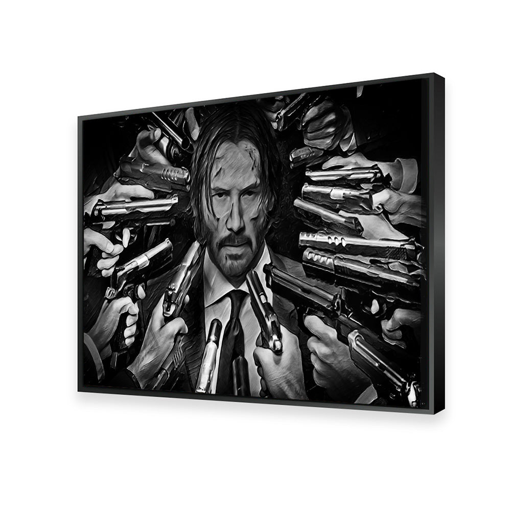 John Wick Grayscale Wall Art