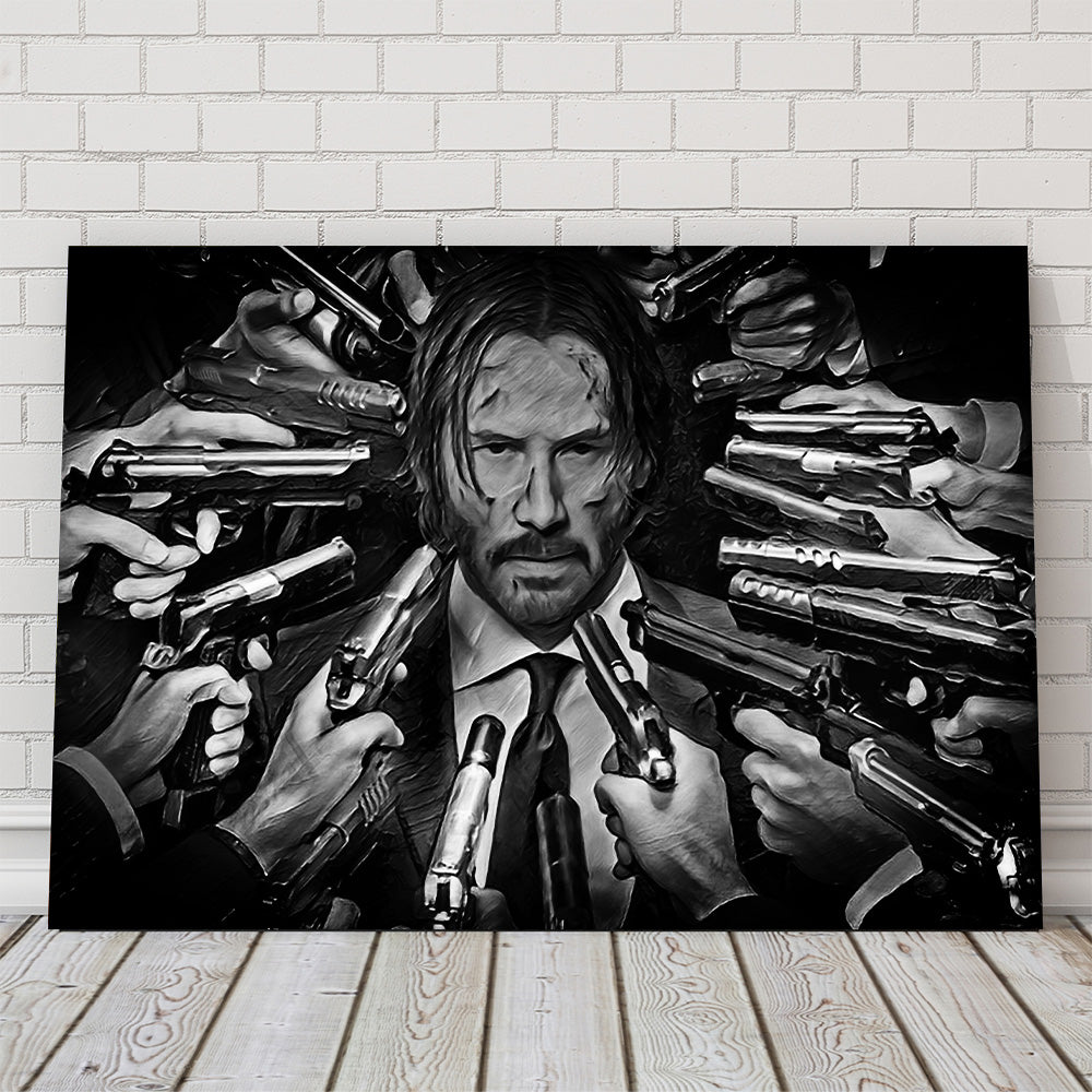 John Wick Grayscale Wall Art