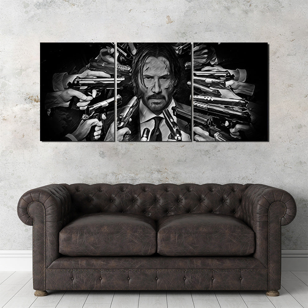 John Wick Grayscale Wall Art