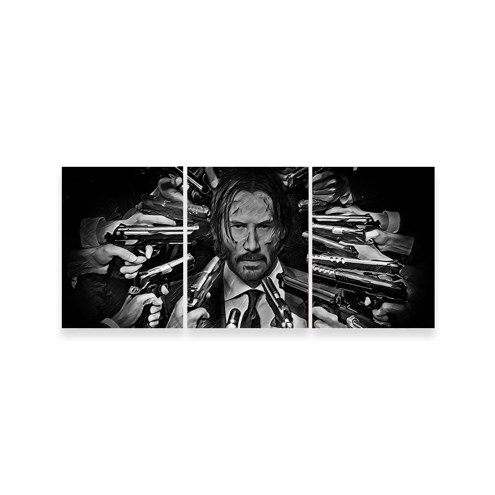 John Wick Grayscale Wall Art