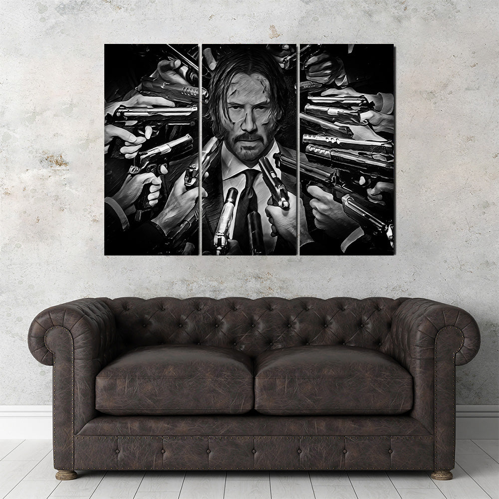 John Wick Grayscale Wall Art