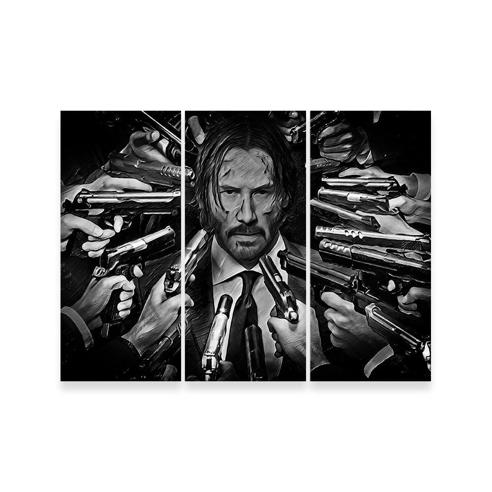 John Wick Grayscale Wall Art