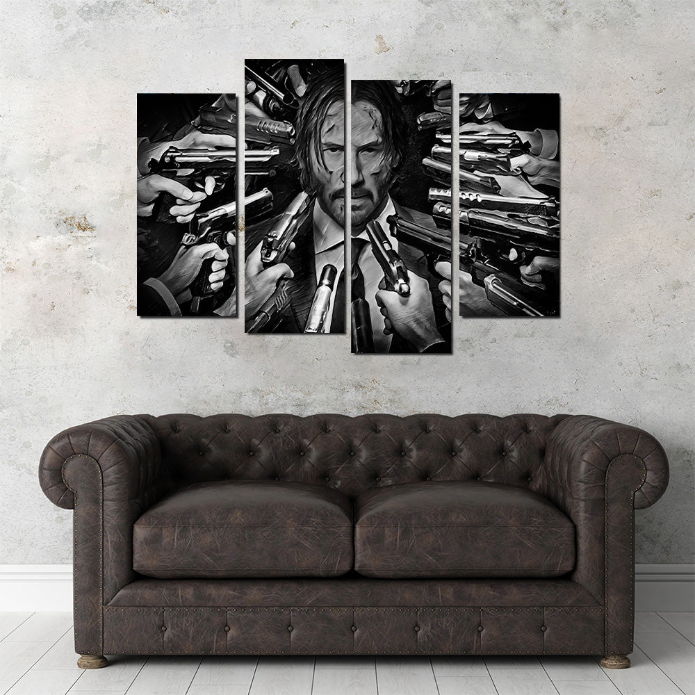 John Wick Grayscale Wall Art