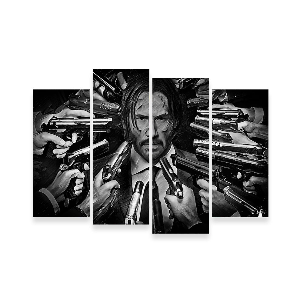 John Wick Grayscale Wall Art