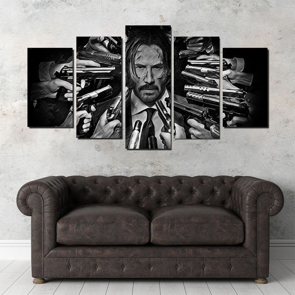 John Wick Grayscale Wall Art