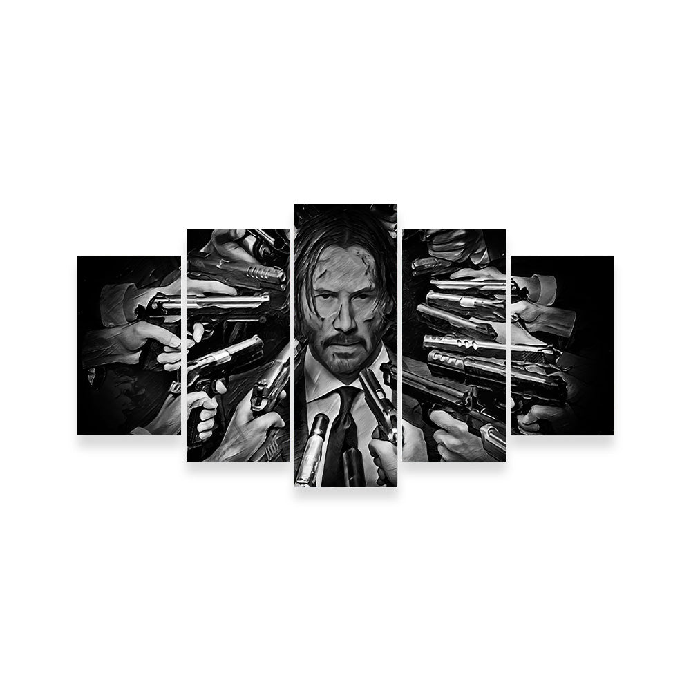 John Wick Grayscale Wall Art