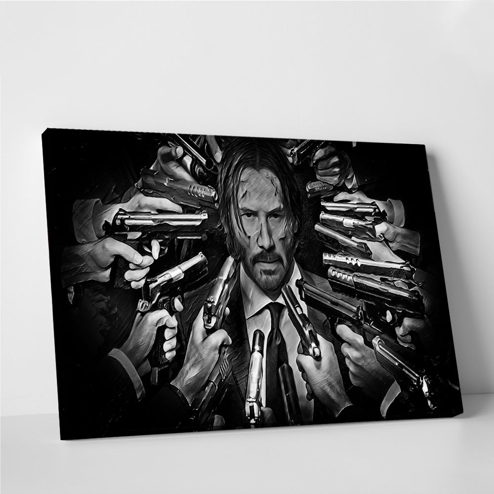 John Wick Grayscale Wall Art