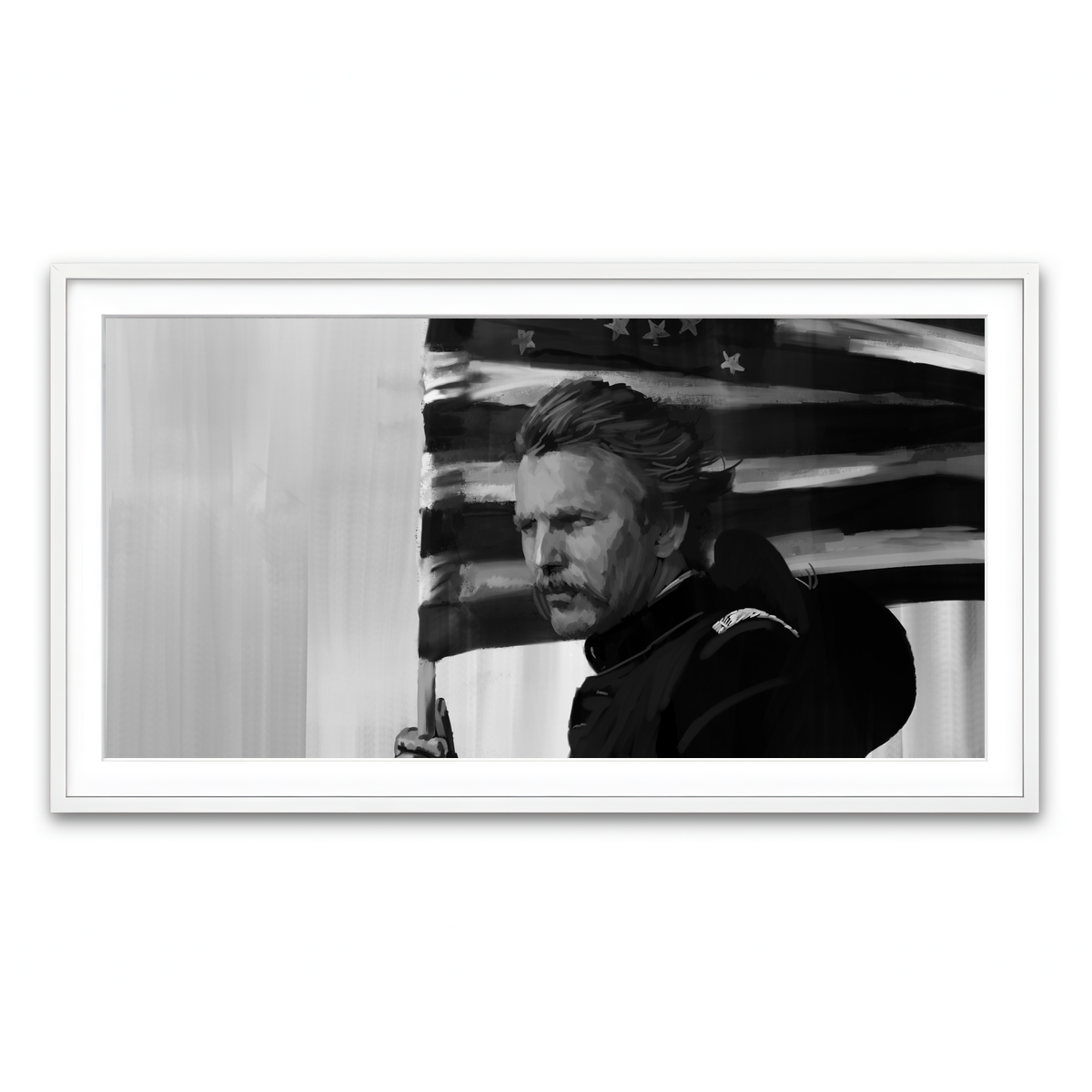 Framed Print 2x1 White