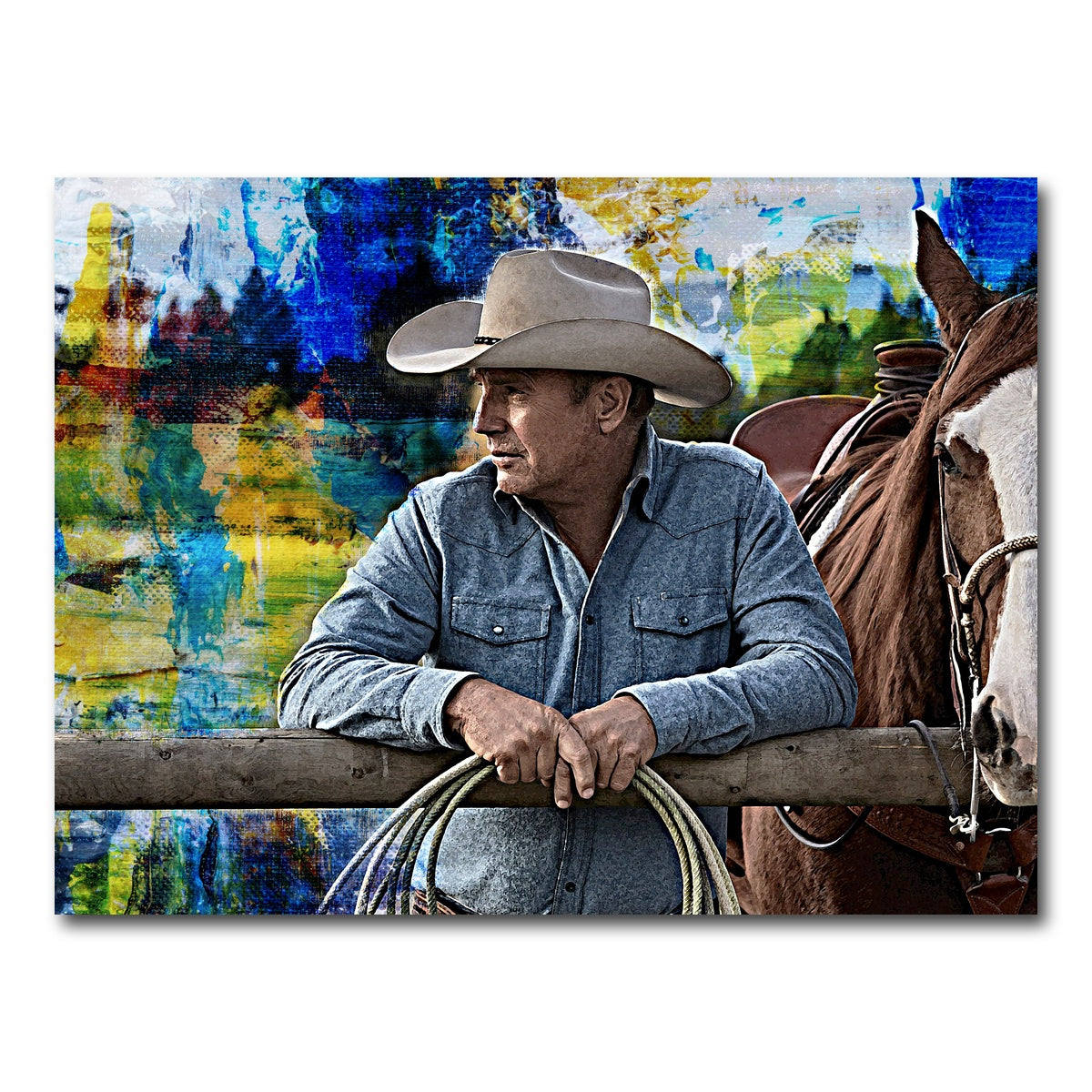 AUTO-MOCKUP WHITE | John Dutton & Horse | 1 Piece | Gallery Wrap Canvas | group=4x3