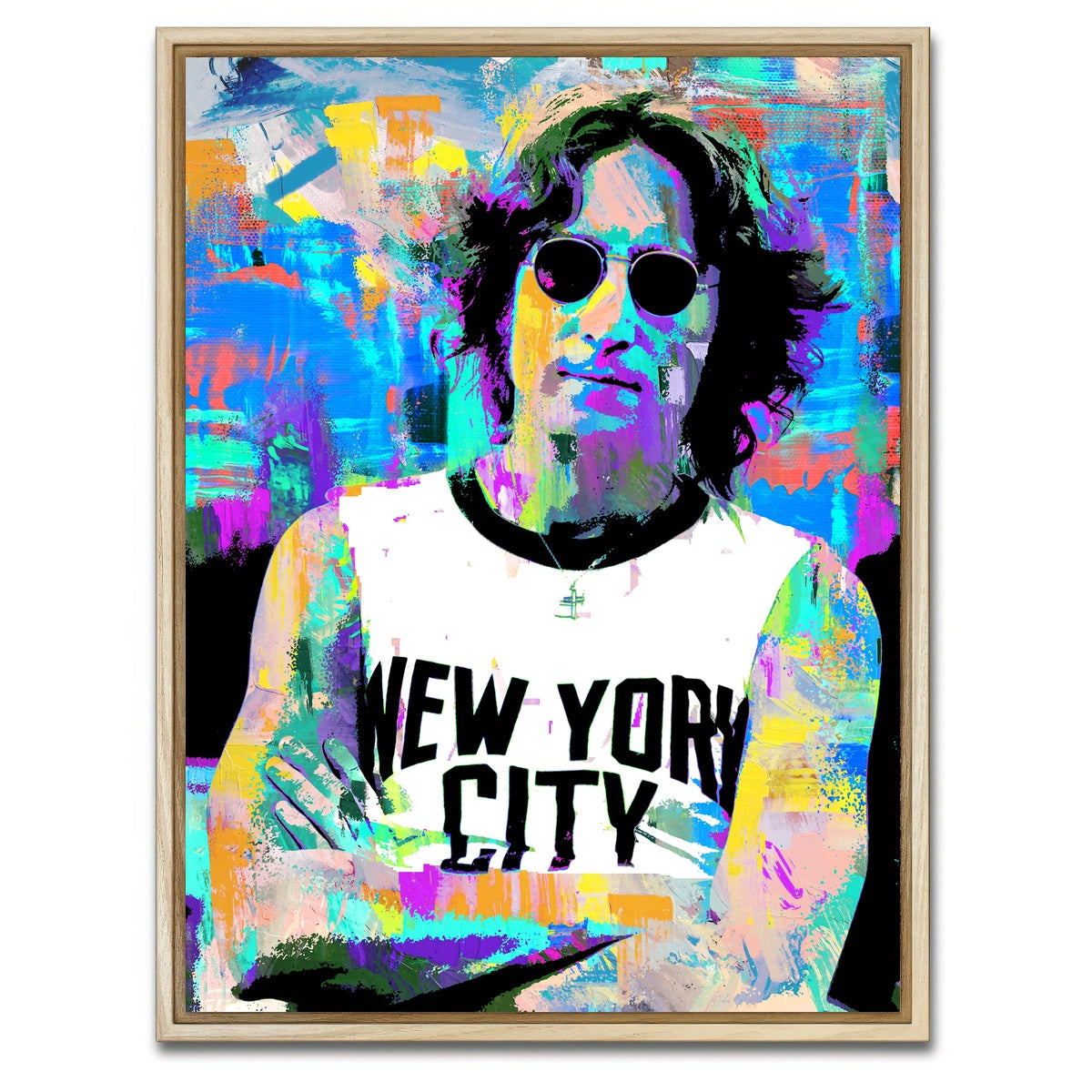 AUTO-MOCKUP WHITE | John Lennon NYC | 1 Piece | Natural Framed Canvas | group=3x4