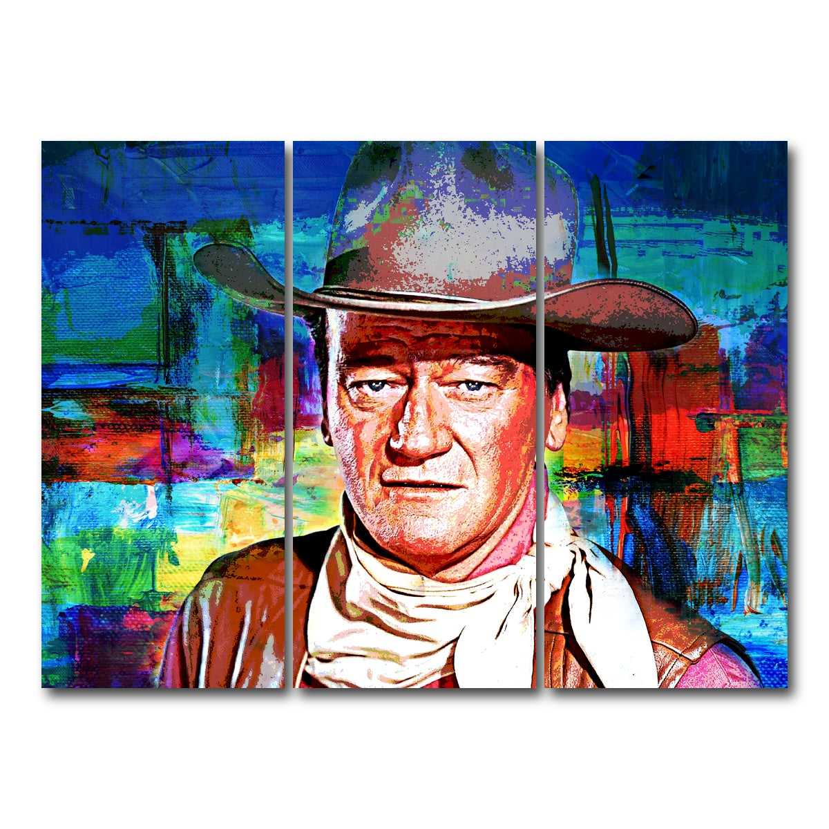 AUTO-MOCKUP WHITE | John Wayne | 3 Piece | Gallery Wrap Canvas | group=8x18
