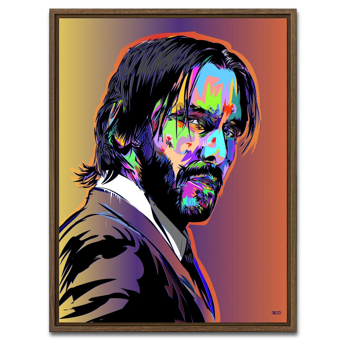AUTO-MOCKUP WHITE | John Wick Colors | 1 Piece | Walnut Framed Canvas | group=3x4