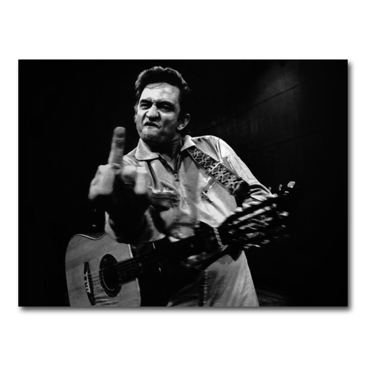 AUTO-MOCKUP WHITE | Johnny Cash Flip Off | 1 Piece | Gallery Wrap Canvas | group=4x3
